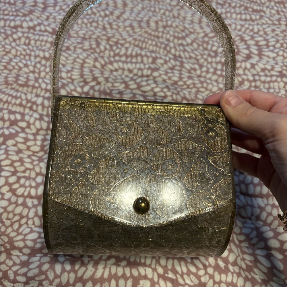 Chic Gold Lace Women's Clutch